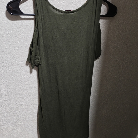 Ambiance Forest Green Zipper Blouse - Picture 3 of 3